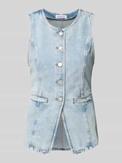 EDITED Jeansgilet met strookzakken model 'Lyla'