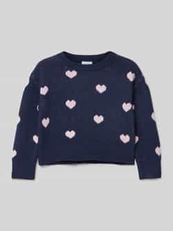 name it Gebreide pullover met ribboorden model 'NUSINE'