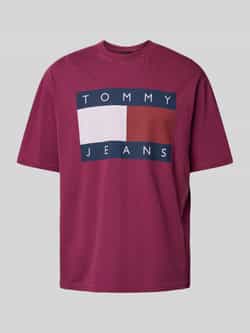 Tommy Jeans Rode Ronde Hals Katoenen T-Shirt Red Heren