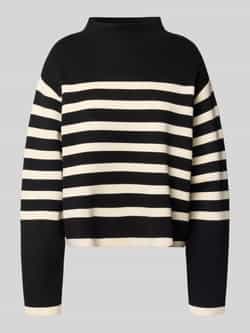 Jake*s Collection Gebreide pullover met geribde opstaande kraag