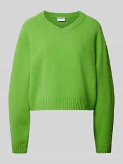 Jake*s Casual Pullover van een mix van wol en kasjmier met afgeronde V-hals