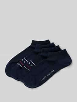 Tommy Hilfiger Sneakersokken met labelopschrift in een set van 4 paar