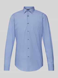 Hugo Boss Blauw Katoenen Popeline Klassieke Kraag Overhemd Blue Heren