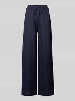 Emily Van den Bergh Wide leg linnen broek met elastische band