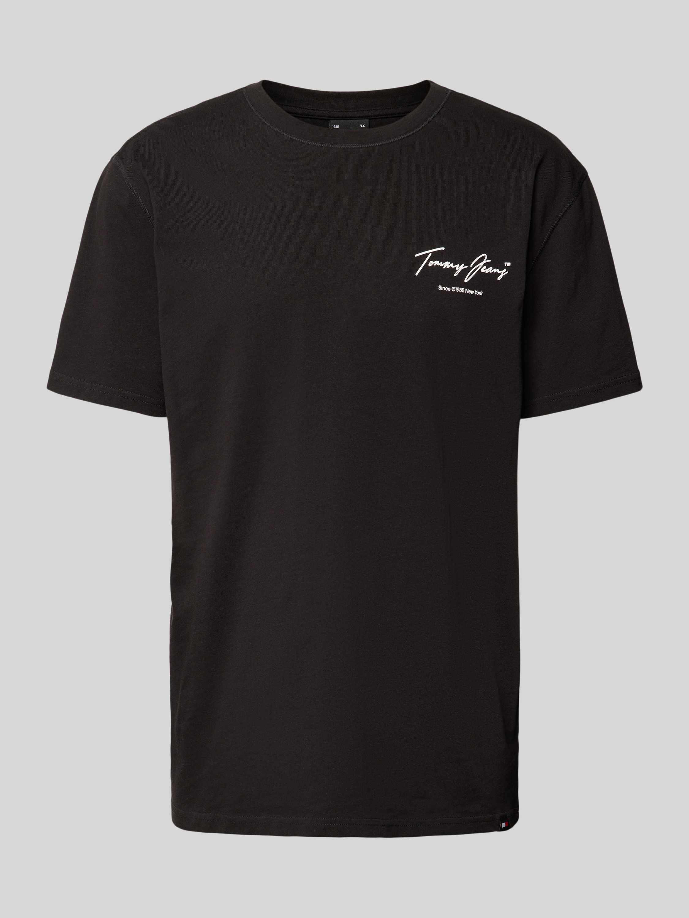 Tommy Jeans Handtekening T-shirt Zwart Black Heren