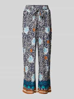 MORE & MORE Stoffen broek van viscose met strikceintuur