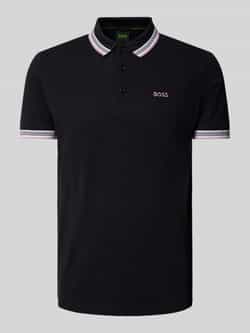 BOSS Green Regular fit poloshirt met labelstitching model 'PADDY'