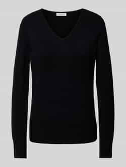 Christian Berg Woman Gebreide pullover met afgeronde V-hals