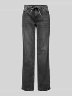 Only Slim fit jeans van puur katoen met strikceintuur model 'BREE'