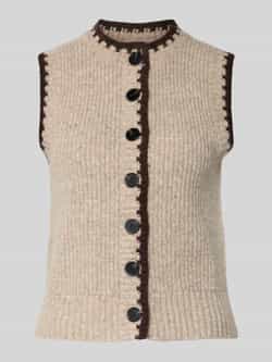 Stefanel Gebreid gilet met ronde hals en contrastrand