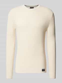 Superdry Gebreide pullover met structuurmotief en ronde hals