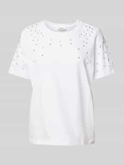 S.Oliver RED LABEL Relaxed fit T-shirt van puur katoen met sierparels