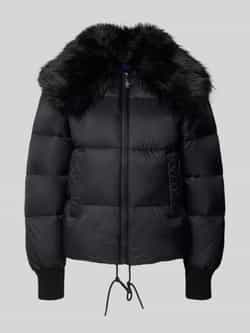 Hugo Blue Regular fit gewatteerd jack met breed imitatiebont model 'FUJI-1'