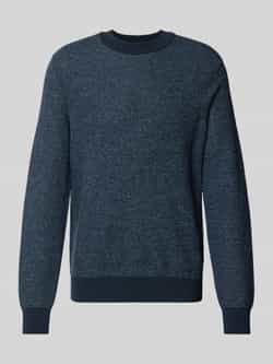 Boss Orange Moderne Gebreide Trui met Multikleur Structuur Blue Heren