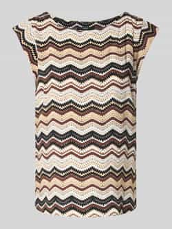 Zero Blouseshirt van viscose met kapmouwen en ronde hals