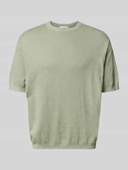 Selected Homme Regular fit gebreid shirt van een mix van katoen en linnen model 'BERG SUN'