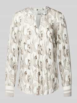 Emily Van den Bergh Abstract Patroon V-Hals Blouse Gray Dames