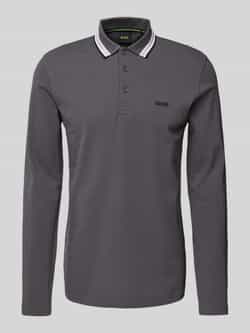 BOSS GREEN Poloshirt met lange mouwen Plisy met strepen op de kraag