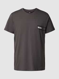 Hugo Boss Logo Print Katoenen T-Shirt Grijs Gray Heren