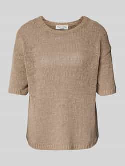 Marc O'Polo Loose fit gebreide pullover van een katoenmix met korte mouwen