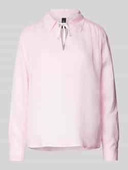 Marc Cain Regular fit blouse van ramie met platte kraag