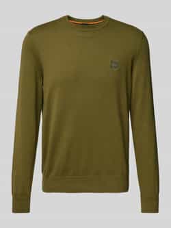 Boss Orange Gebreide pullover met labeldetail model 'Kanovano'