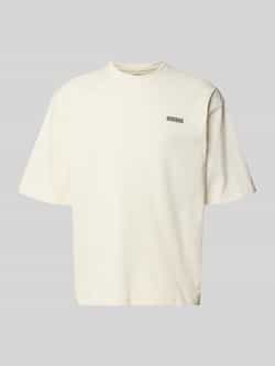 WOODBIRD T-shirt met labelprint model 'Beam'