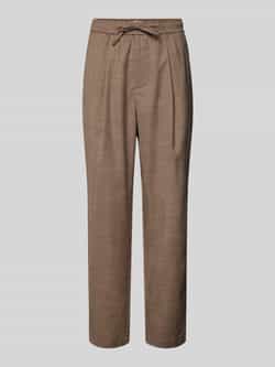 Casual friday Relaxed fit stoffen broek met tunnelkoord