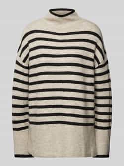 Q S by s.Oliver gestreepte coltrui beige zwart