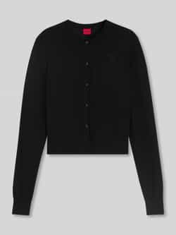 HUGO Regular fit gebreid jack van zuivere scheerwol model 'SFABRI'
