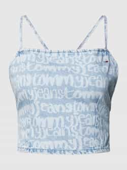 Tommy Jeans Korte top met all-over logomotief en vetersluiting