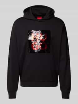 HUGO Hoodie met labelprint model 'Deseqino'