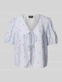 Pieces Regular fit blouseshirt met vetersluiting model 'FIONNA'