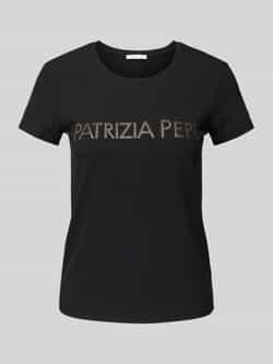 PATRIZIA PEPE T-shirt met label met strass-steentjes