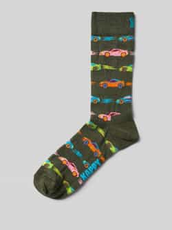 Happy Socks Sokken met motiefstitching model 'CAR STRIPE'