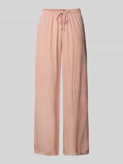 Review Wide leg stoffen broek met tunnelkoord