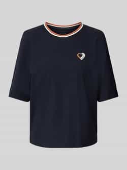 Marc Cain Relaxed fit T-shirt van viscose met labelpatch