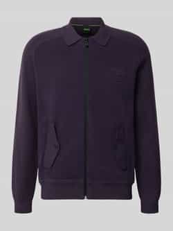BOSS Green Relaxed fit gebreid jack van viscosemix model 'HOLE'