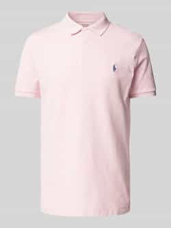 Ralph Lauren Aangepaste Slim FIT Stretch Mesh Polo Shirt Roze Pink Heren