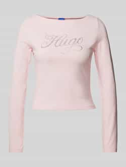 Hugo Blue T-shirt met strass-steentjes model 'Dastja'