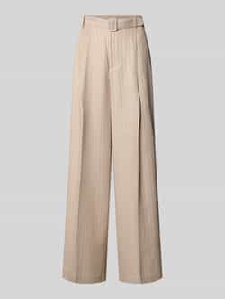 MOS MOSH Wide leg stoffen broek met riem model 'ISSA INAH'