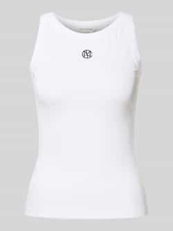 MSCH Copenhagen Tanktop in riblook met labelstitching model 'Gubbe'