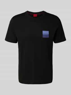 HUGO T-shirt met labelprint en ronde hals model 'Dapusi'