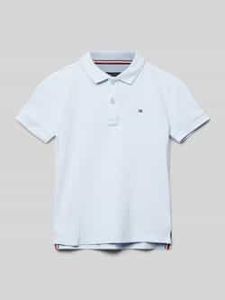 Tommy Hilfiger polo lichtblauw Jongens Katoen Polokraag Effen 104