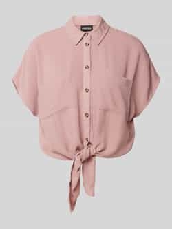 Pieces Blouse met korte mouwen PCVINSTY SS LINEN TIE SHIRT NOOS