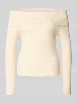 Only Slim fit gebreide pullover met off shoulder-mouwen model 'KATIA'