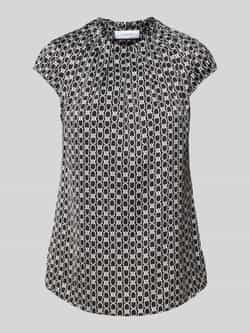 Comma Blouseshirt met ronde hals en plooien