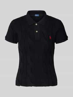 Polo Ralph Lauren Regular fit poloshirt met kabelpatroon en logostitching