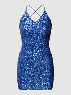 Lace & Beads Cocktailjurk met pailletten en vetersluiting