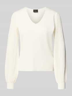 s.Oliver BLACK LABEL Regular fit pullover van viscosemix met semi-transparante mouwen